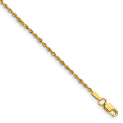 14K 24 inch 1.5mm Diamond-cut Rope with Lobster Clasp Chain