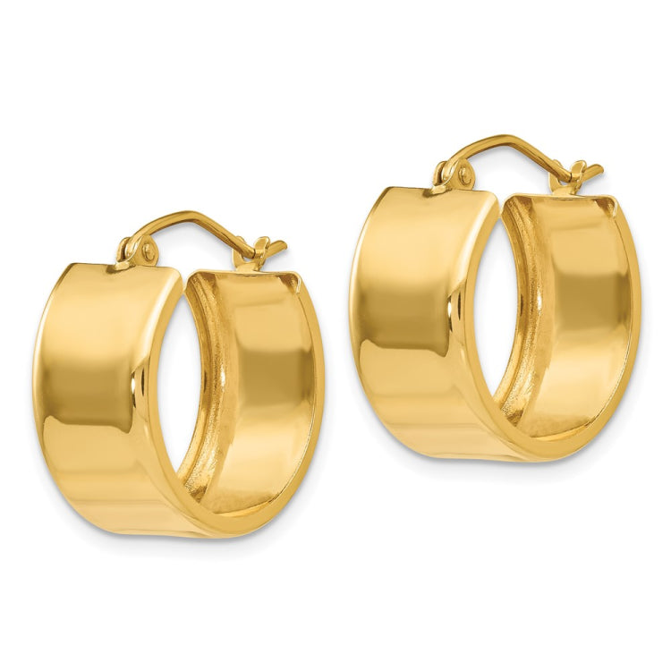 14K 8.25x16mm Polished Hoop Earrings