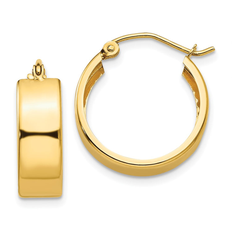 14K 5.5x18mm Polished Hoop Earrings