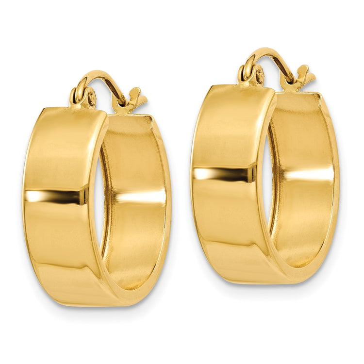 14K 5.5x18mm Polished Hoop Earrings