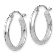 14k White Gold 2.75x18mm Polished Tube Hoop Earrings