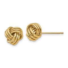 14k 9mm Polished Triple Love Knot Post Earrings