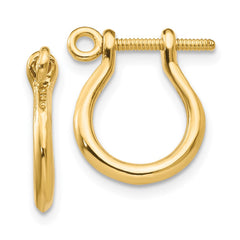 14k  3-D Shackle Link Screw Earrings