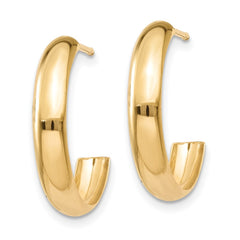 14k 3.5x17mm Polished J-Hoop Post Earrings