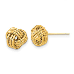 14k 10mm Polished Triple Love Knot Post Earrings