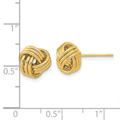 14k 10mm Polished Triple Love Knot Post Earrings