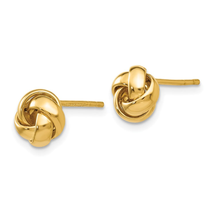 14k 8mm Polished Love Knot Post Earrings
