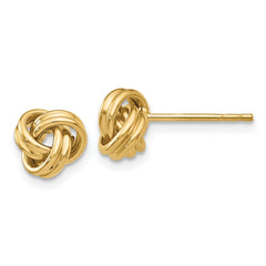 14K 7mm Polished Love Knot Post Earrings