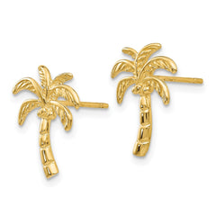 14k Polished Palm Tree Post Earrings