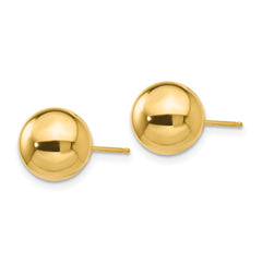 14k 9mm Polished Puffed Ball Post Earrings
