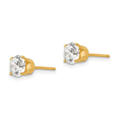 14k 5.5mm Round CZ Stud Earrings