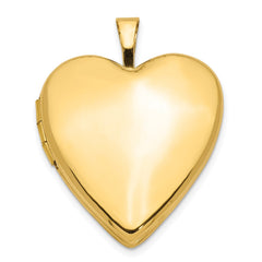 14K Polished Plain 20mm Heart Locket