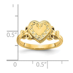 14k (8x8mm Photos) 10mm Heart Locket Size 7 Ring