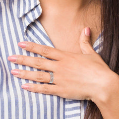 14k White Gold Hearts Ring
