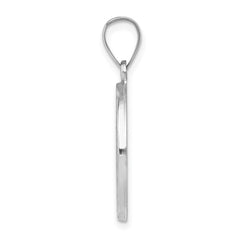 14k White Gold Polished and Satin Hollow St Christopher Medal Round Pendant