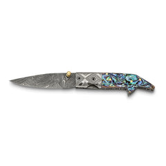 Damascus Steel 256 Layer Folding Blade Abalone Handle Knife