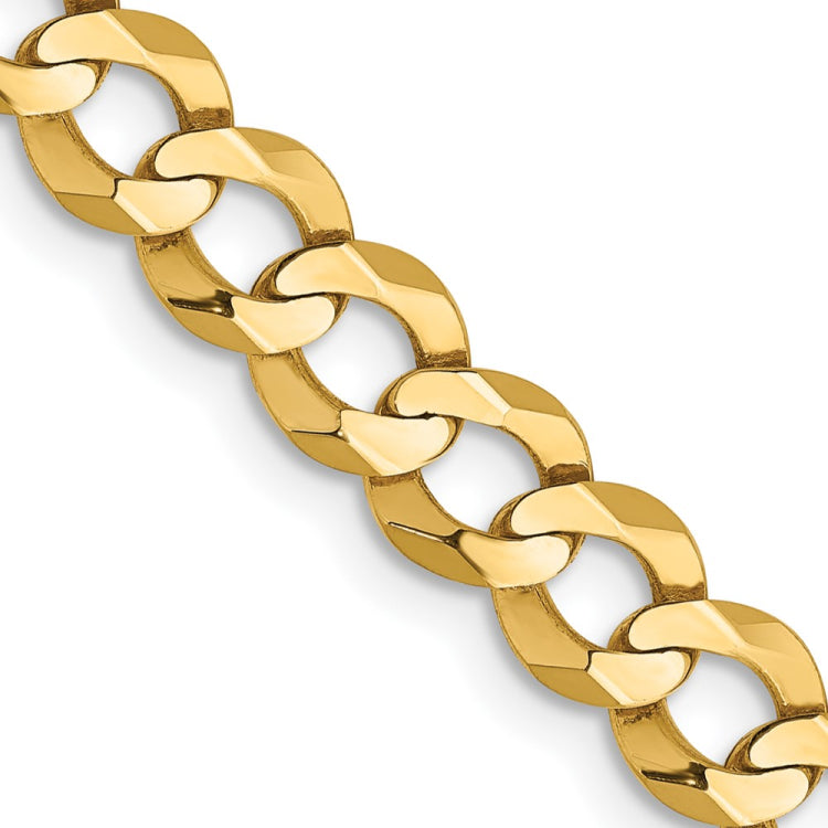 14K 20 inch 5.9mm Lightweight Flat Cuban with Lobster Clasp Chain