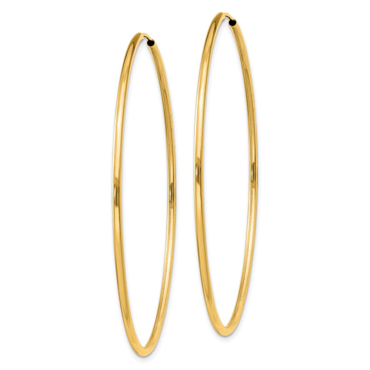 14k 1.5x51mm Polished Round Endless Tube Hoop Earrings