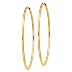 14k 1.5x51mm Polished Round Endless Tube Hoop Earrings