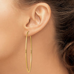 14k 1.5x64mm Polished Round Endless Tube Hoop Earrings