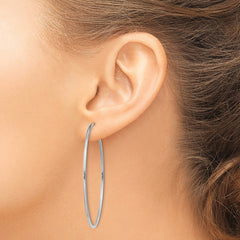 14k White Gold 1.5x51mm Polished Endless Tube Hoop Earrings