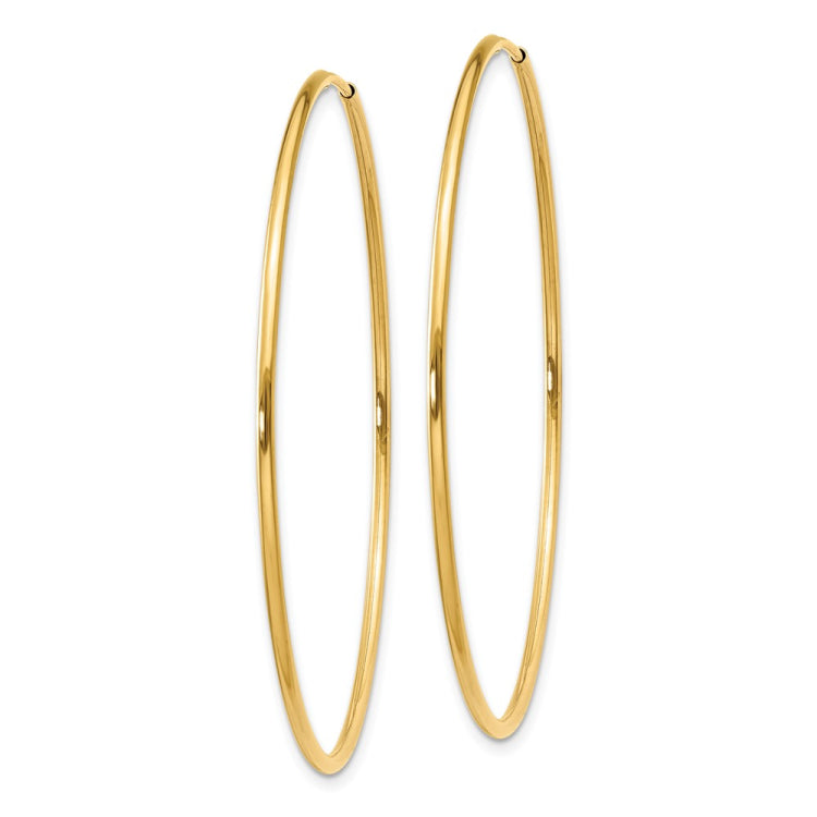 14k 1.2x46mm Polished Endless Tube Hoop Earrings