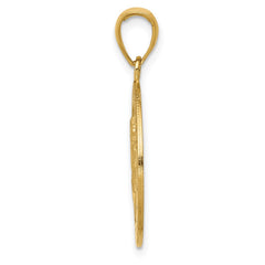 14k Polished and Satin Solid Saint Christopher Medal Pendant