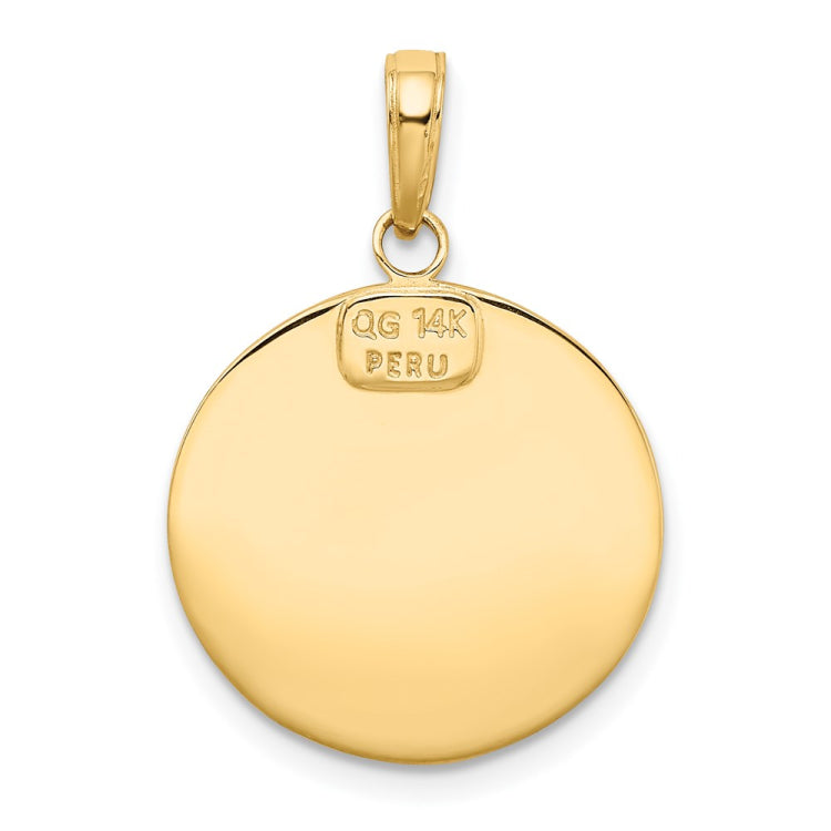 14k Polished and Satin Solid Saint Christopher Medal Pendant