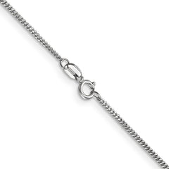 14K White Gold 20 inch 1.4mm Curb  with Spring Ring Clasp Pendant Chain