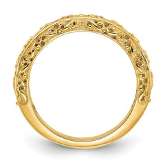 14k 3mm Filigree Wedding Band
