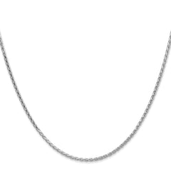 14K White Gold 24 inch 1.6mm Diamond-cut Parisian Wheat with Lobster Clasp Chain