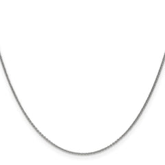 14K White Gold 20 inch 1mm Round Open Link Cable with Lobster Clasp Chain