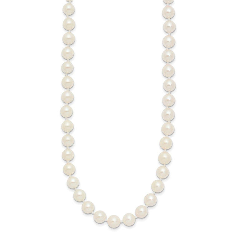 14k 6-7mm White Round Akoya Saltwater Cultured Pearl 16 inch Necklace