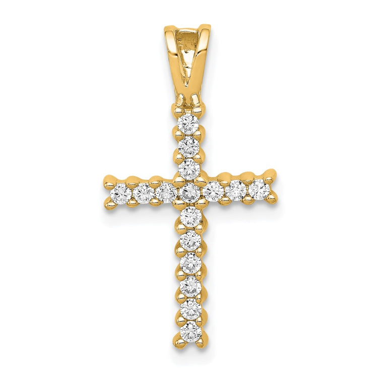 14k 1/4 carat Diamond Latin Cross Pendant
