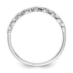 14k White Gold 2mm 1/20 carat Diamond Fancy Band