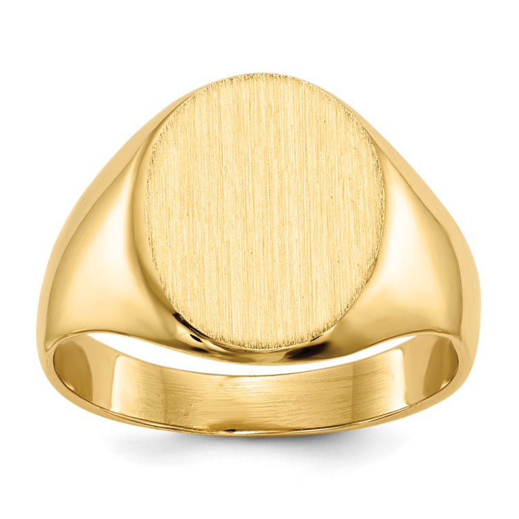 14k 10.5x12.0mm Closed Back Signet Ring