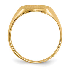 14k 10.5x12.0mm Oval Closed Back Signet Ring