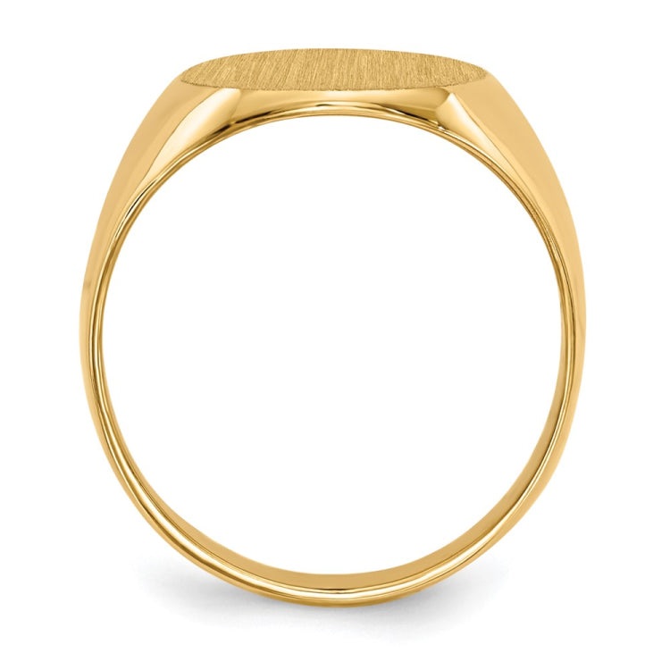 14k 12.0x13.5mm Closed Back Signet Ring
