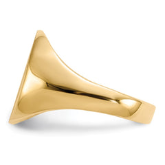 14k 12.0x13.5mm Closed Back Signet Ring