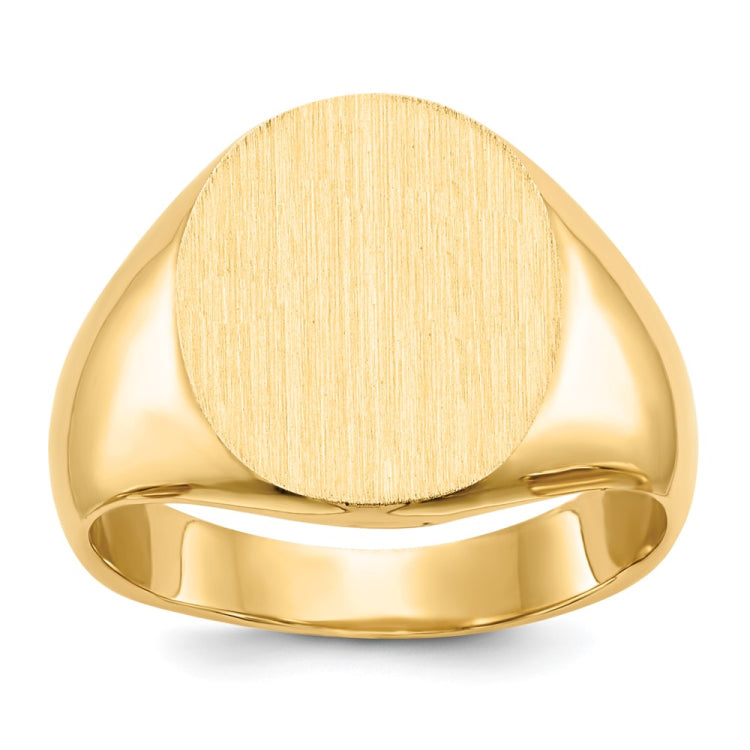 14k 12.5x14.0mm Closed Back Signet Ring