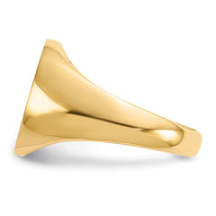 14k 12.5x14.0mm Closed Back Signet Ring