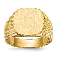 14k 13.5x13.5 Open Back Mens Signet Ring