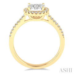 1/2 ctw Round Shape Diamond Lovebright Ring in 14K Yellow and White Gold