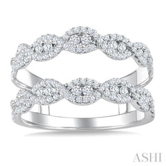 3/4 Ctw Round Cut Diamond Insert Ring in 14K White Gold