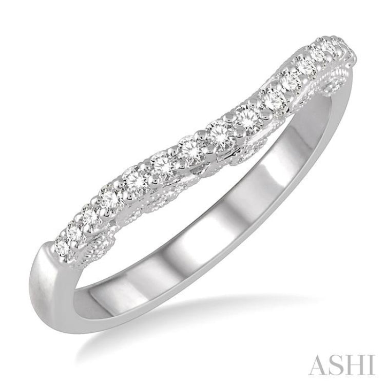 1/3 ctw Round Cut Diamond Wedding Band in 14K White Gold