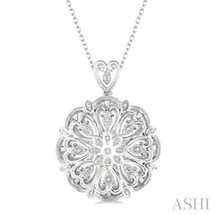 1/20 Ctw Snowflake Single Cut Diamond Fashion Pendant with Chain in Sterling Silver