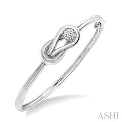 1/20 Ctw Round Cut Diamond Fashion Bangle in Sterling Silver