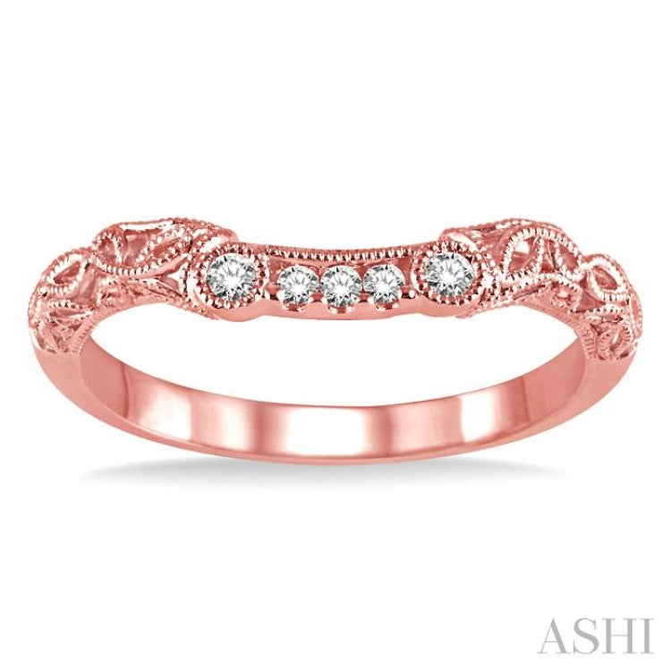 1/10 ctw Round Cut Diamond Wedding Band in 14K Rose Gold