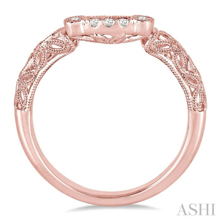 1/10 ctw Round Cut Diamond Wedding Band in 14K Rose Gold