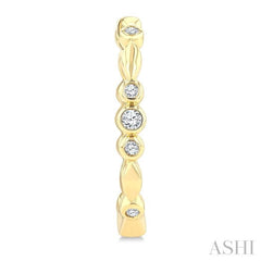 1/10 Ctw Round Cut Diamond Fashion Hoop Earrings in 10K Yellow Gold